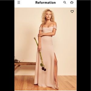 Reformation Gimlet Champagne Bridesmaids Dress